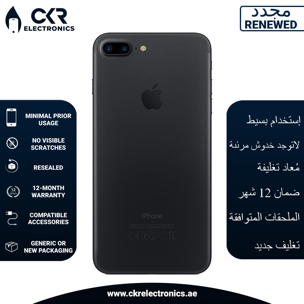 Renewed - iPhone 7 Plus With FaceTime Black 128GB 4G LTE